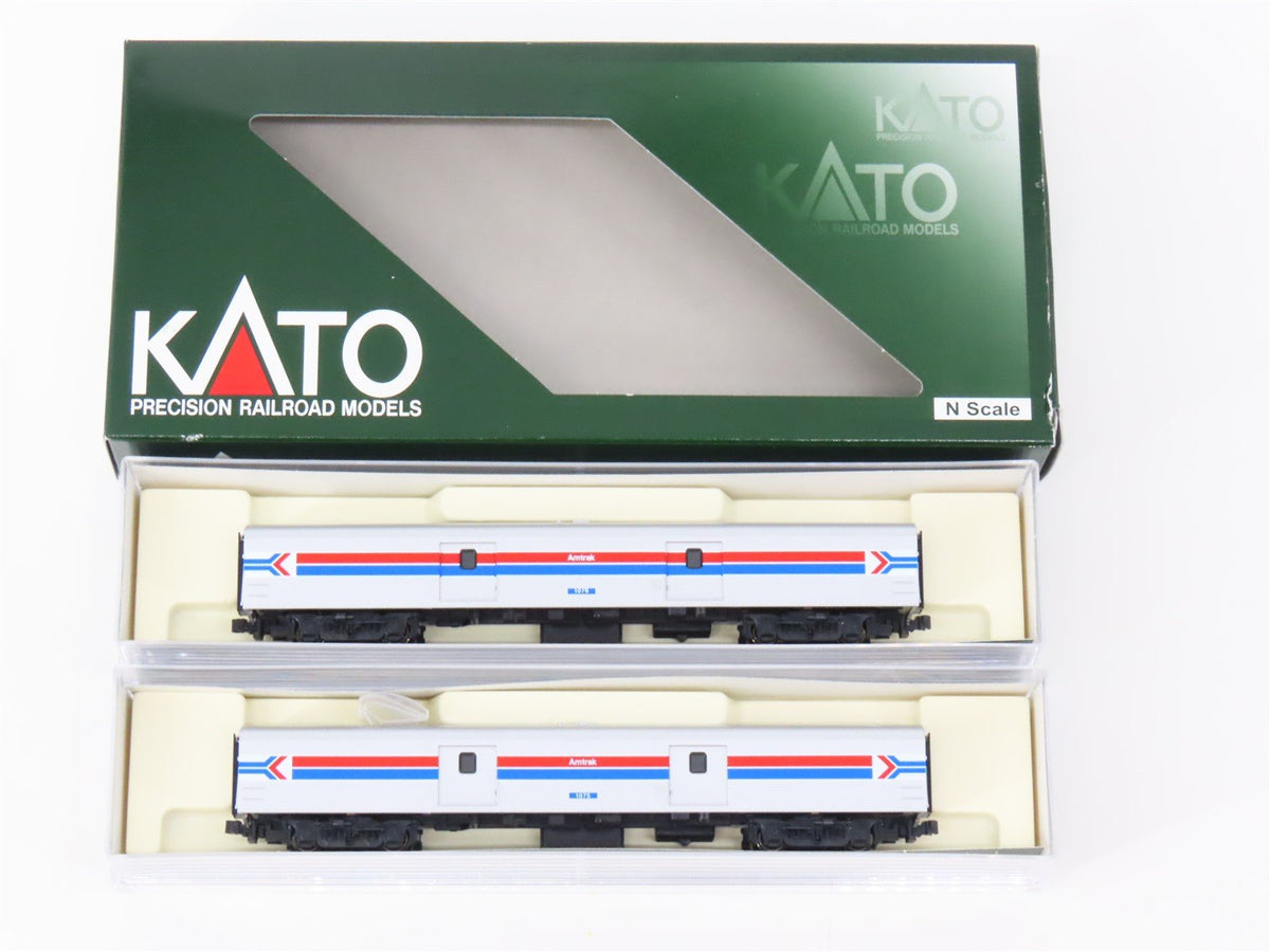 N Scale KATO 106-3512 Amtrak Baggage Passenger Car #1075 &amp; #1076 - 2-Car Set