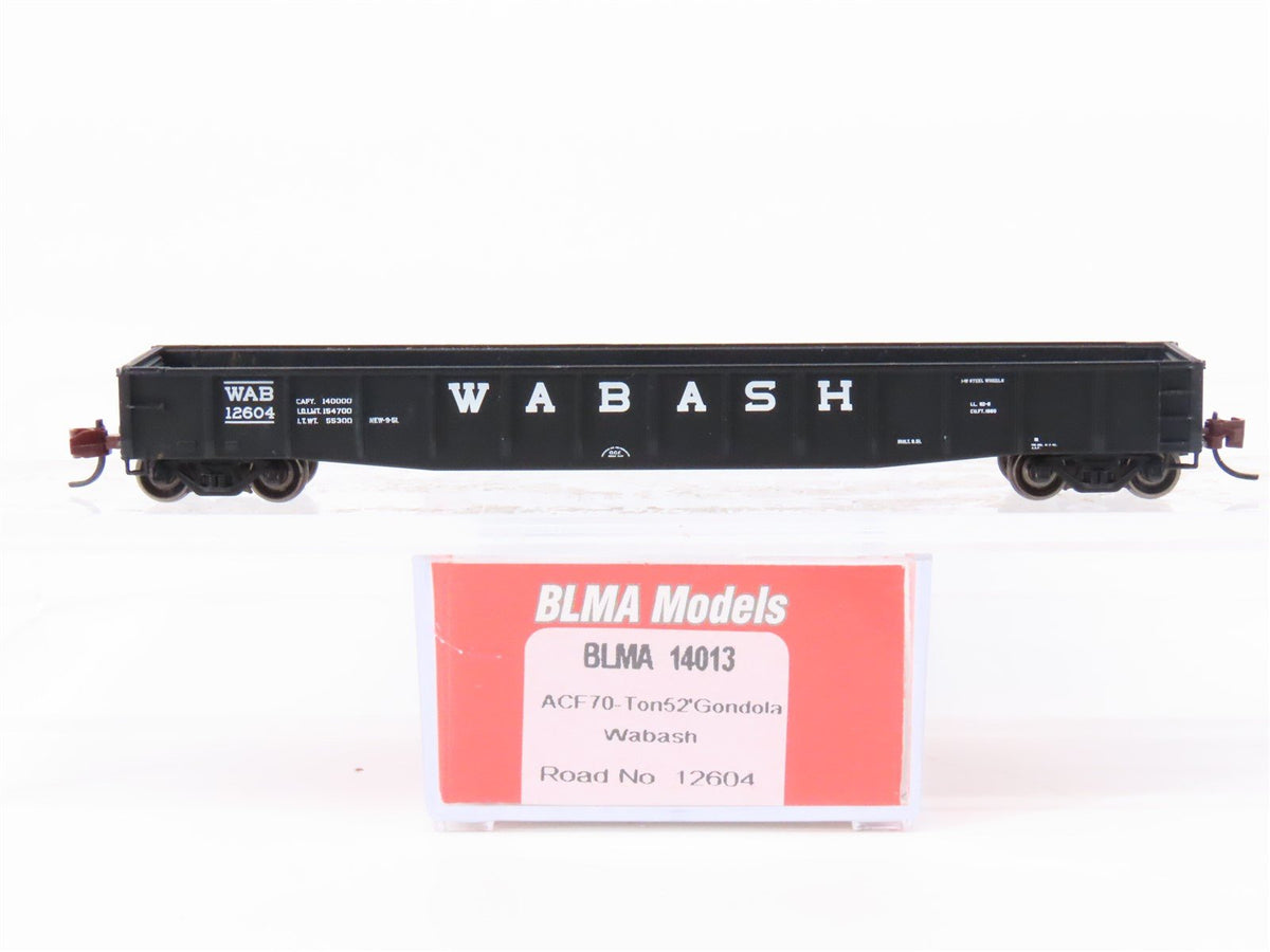 N Scale BLMA Models 14013 WAB Wabash Railroad 70-Ton 52&#39; Open Gondola #12604