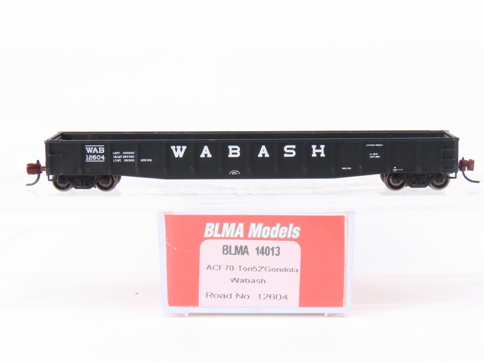 N Scale BLMA Models 14013 WAB Wabash Railroad 70-Ton 52' Open Gondola #12604