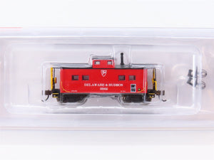 N Scale Bachmann Silver Series 16861 D&H Delaware & Hudson Steel Caboose #35802