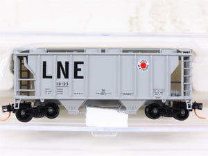 N Scale Atlas 31621 LNE Lehigh New England Railroad 2-Bay Covered Hopper #18123