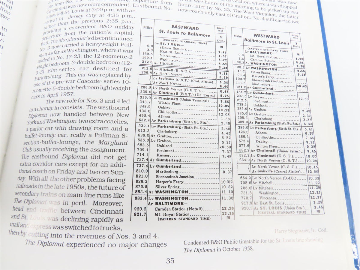 Baltimore &amp; Ohio Passenger Service, 1945-1971 Vol. 1 by Stegmaier ©2000 HC Book