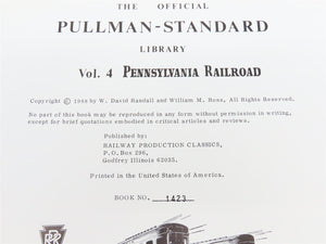 The Official Pullman-Standard Library Vol. 4 Pennsylvania Railroad ©1988 HC Book