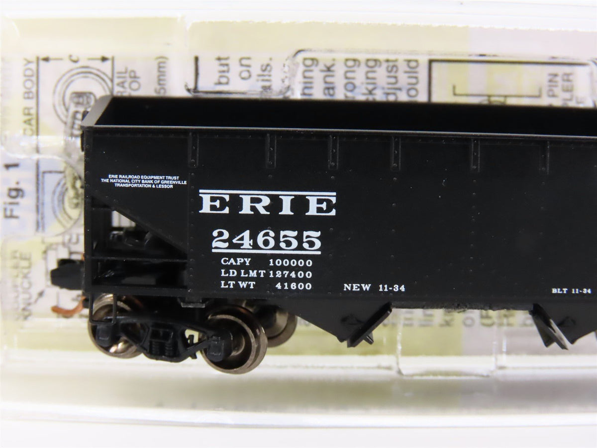 N Scale Micro-Trains MTL NSC 05-117 ERIE Railroad 2-Bay Open Hopper #24655