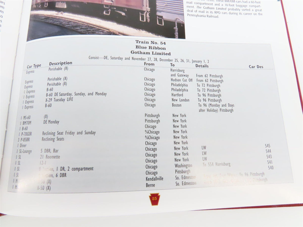 PRR Passenger Trains, Consists &amp; Cars -1952 Vol. 1 East-West Trains HC Book