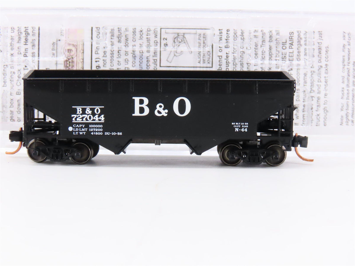 N Scale Micro-Trains MTL 05500380 B&amp;O Baltimore &amp; Ohio 2-Bay Hopper #727044