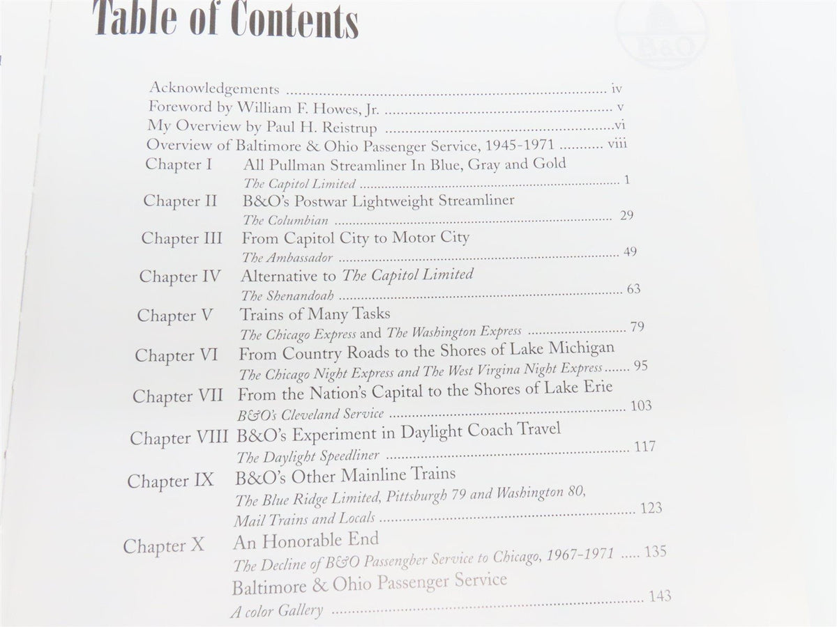 Baltimore &amp; Ohio Passenger Service, 1945-1971 Vol. 2 by Stegmaier ©2000 HC Book