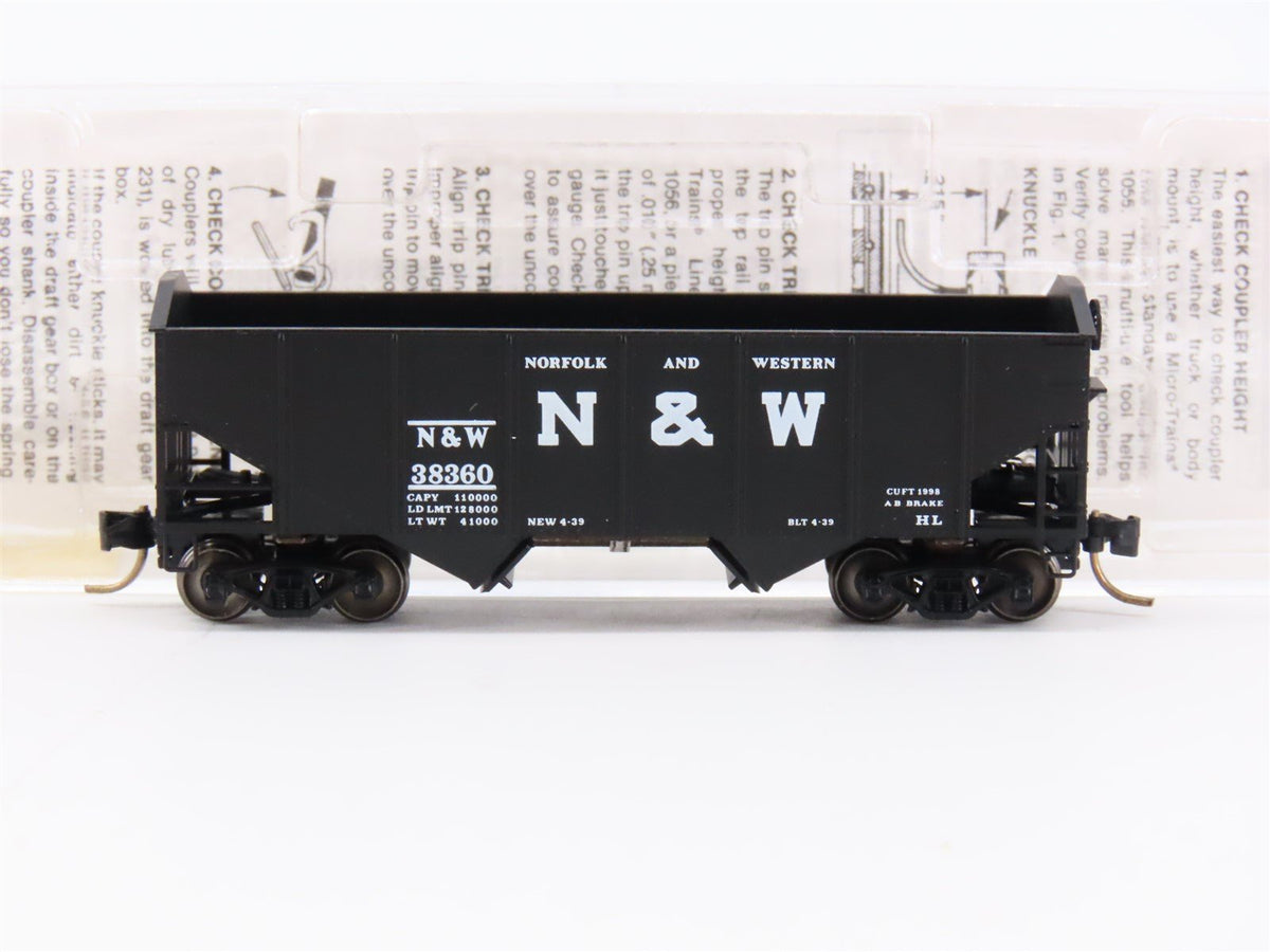 N Scale Micro-Trains MTL 91010 N&amp;W Norfolk &amp; Western 2-Bay Hopper #38360