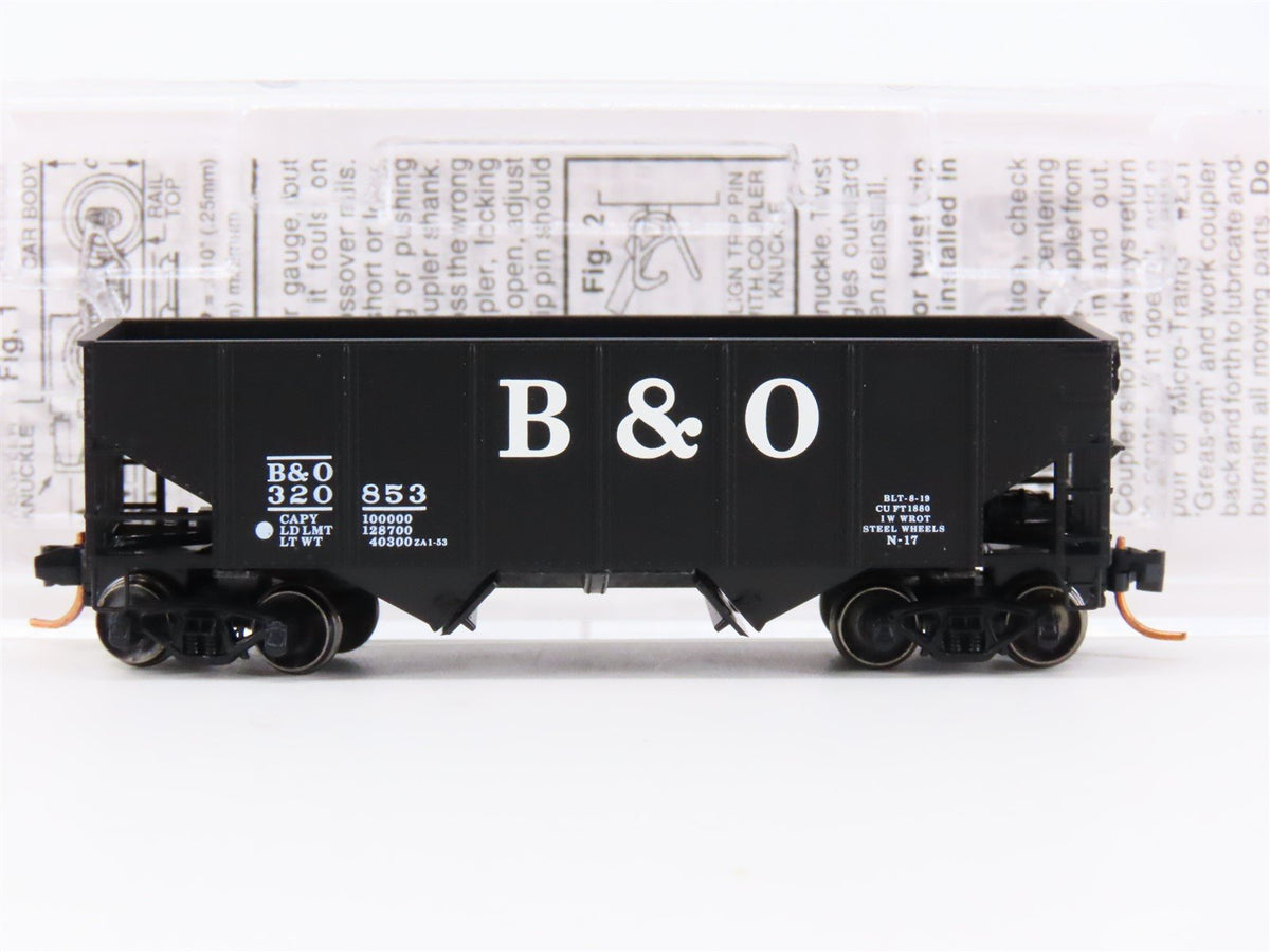 N Scale Micro-Trains MTL B&amp;O Baltimore &amp; Ohio Railroad 2-Bay Hopper #320853