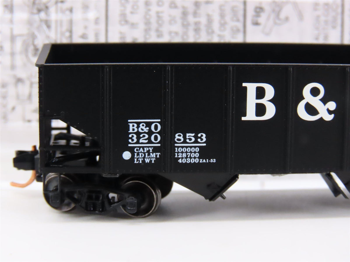 N Scale Micro-Trains MTL B&amp;O Baltimore &amp; Ohio Railroad 2-Bay Hopper #320853