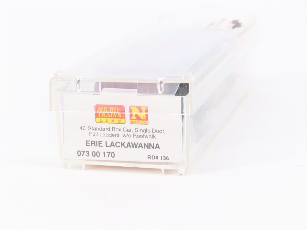 N Scale Micro-Trains MTL 07300170 EL Erie Lackawanna 40&#39; Single Door Box Car 136