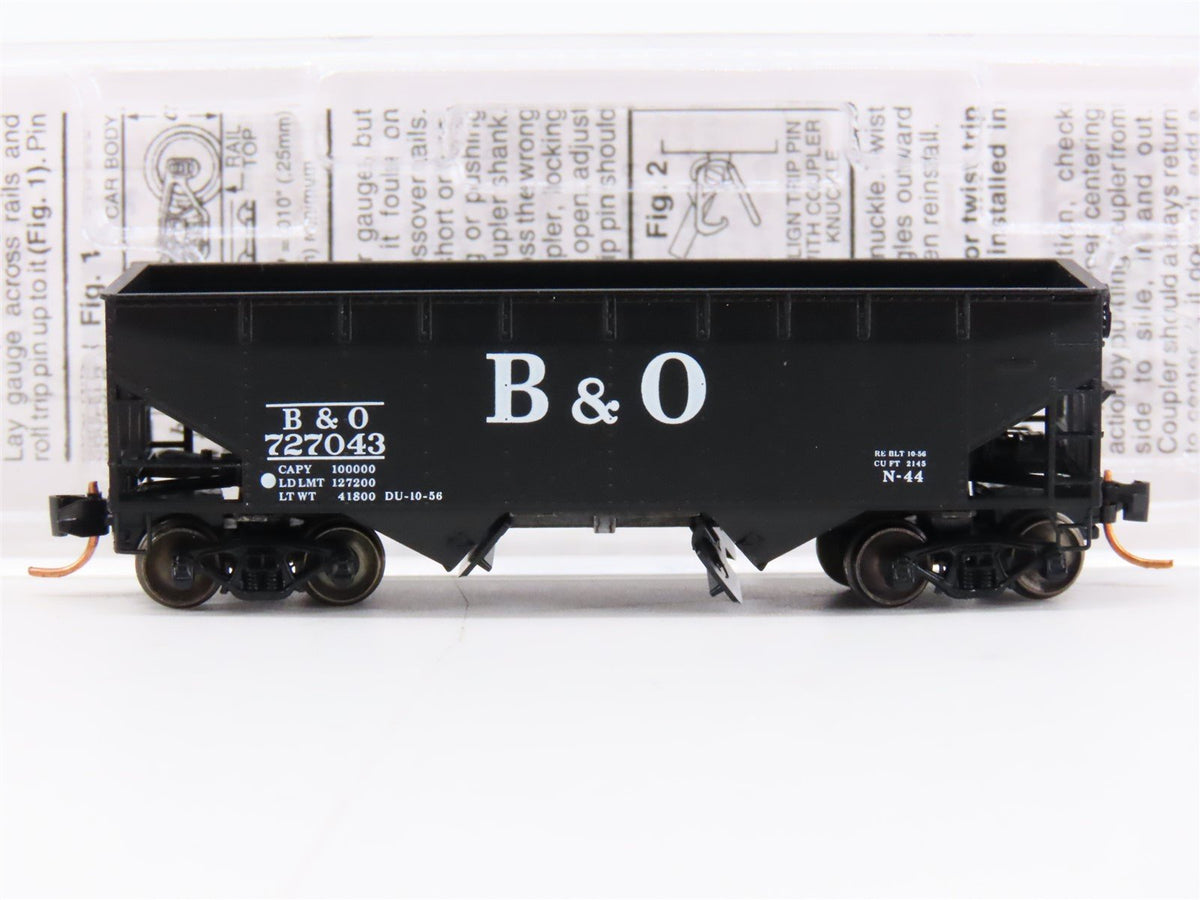 N Micro-Trains MTL Special Run B&amp;O Baltimore &amp; Ohio 2-Bay Open Hopper #727043