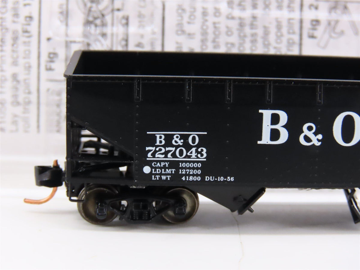 N Micro-Trains MTL Special Run B&amp;O Baltimore &amp; Ohio 2-Bay Open Hopper #727043