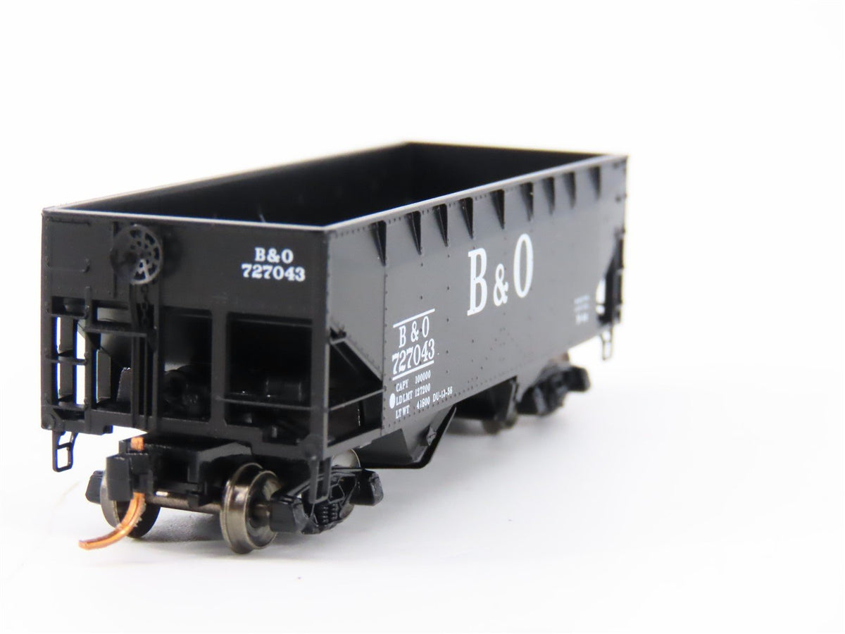 N Micro-Trains MTL Special Run B&amp;O Baltimore &amp; Ohio 2-Bay Open Hopper #727043