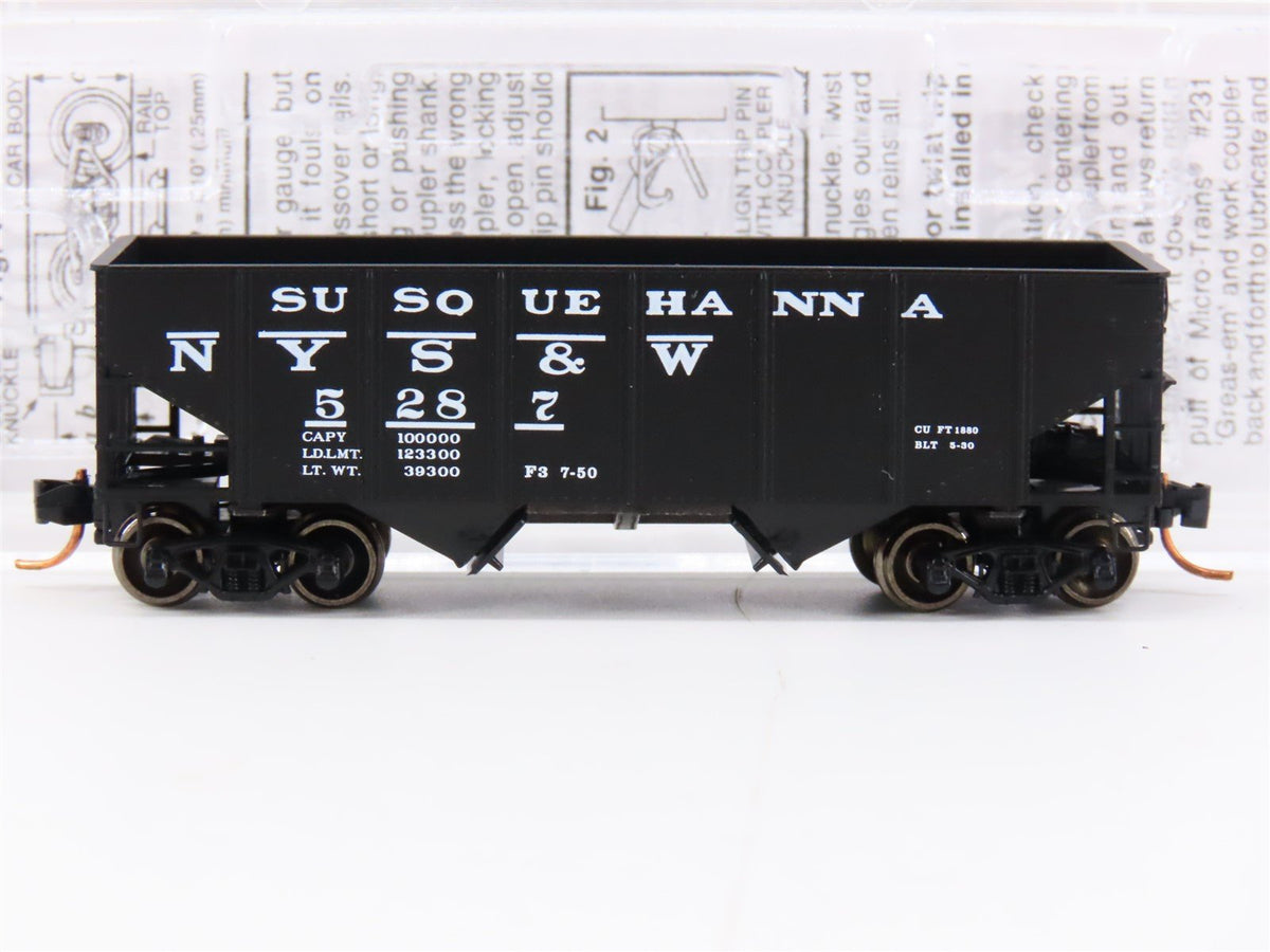 N Scale Micro-Trains MTL Special Run NYS&amp;W Susquehanna 2-Bay Hopper #5287