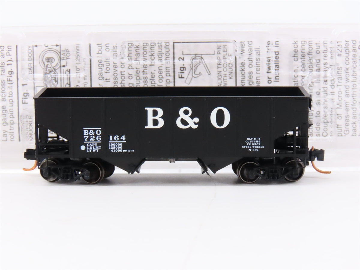 N Micro-Trains MTL Special Run B&amp;O Baltimore &amp; Ohio 2-Bay Open Hopper #726164