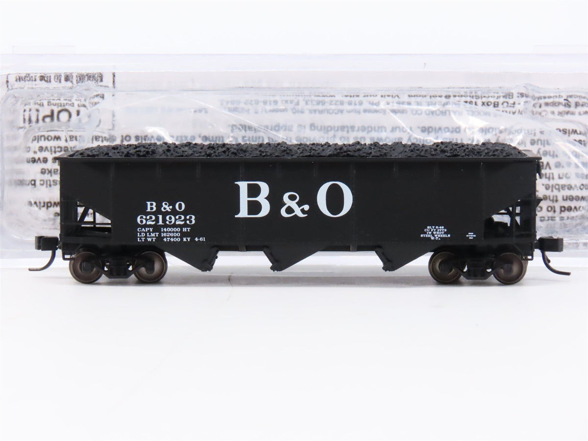 N Scale Bluford Shops 73043 B&amp;O Baltimore &amp; Ohio 3-Bay Open Hopper #621923