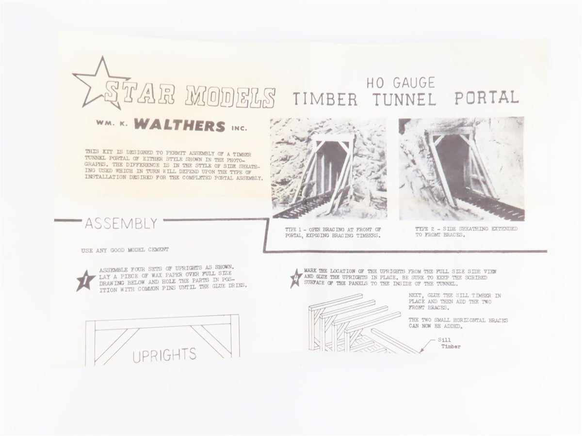 HO Scale Walthers Kit #U-785 Timber Tunnel Portal