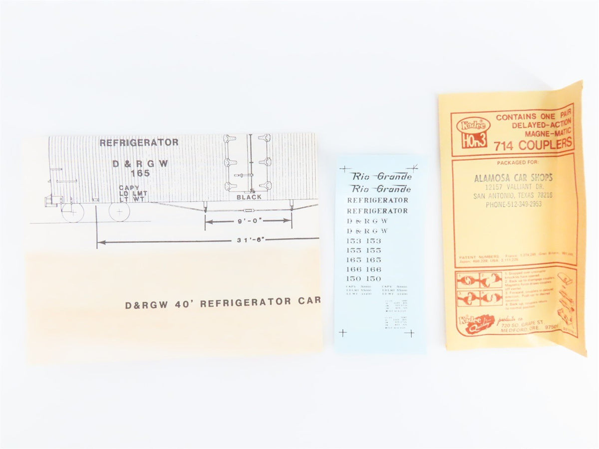 HOn3 Scale Alamosa Car Shops Kit D&amp;RGW Denver &amp; Rio Grande Western 40&#39; Reefer