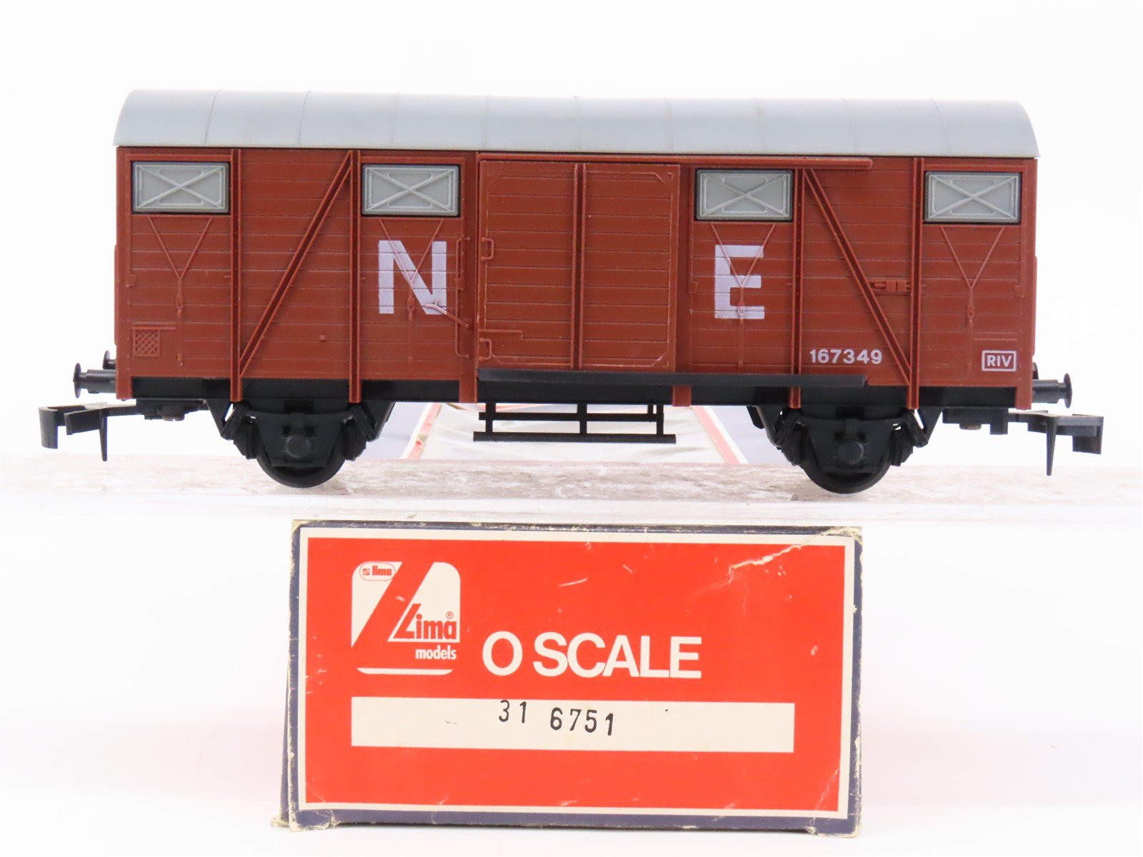 O Scale 2-Rail Lima 6751 NE North Eastern Railway Closed Wagon Box Car #167349