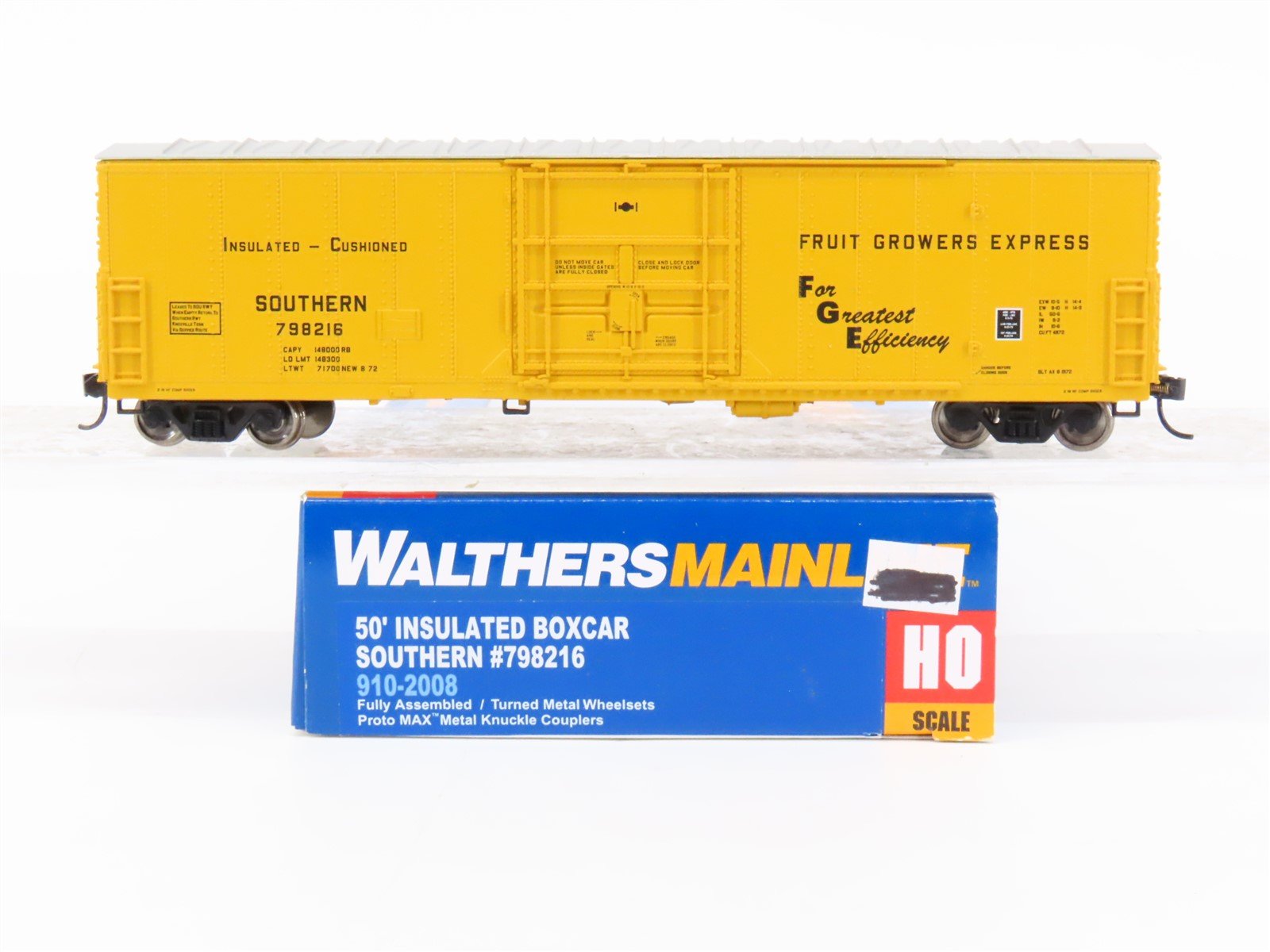 HO Walthers Mainline 910-2008 FGE SOU Southern 50' Insulated Box Car #798216