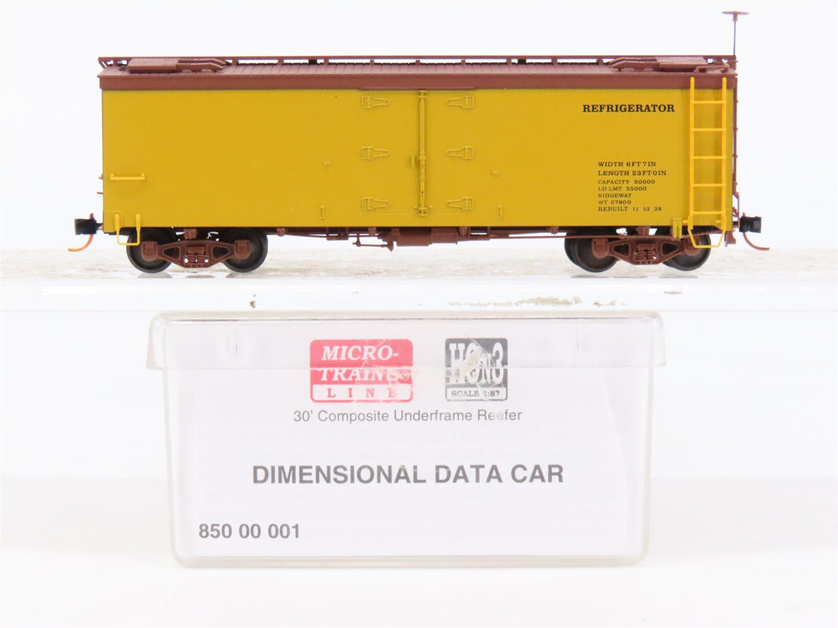 HOn3 Scale Micro-Trains MTL 85000001 Dimensional Data 30&#39; Reefer