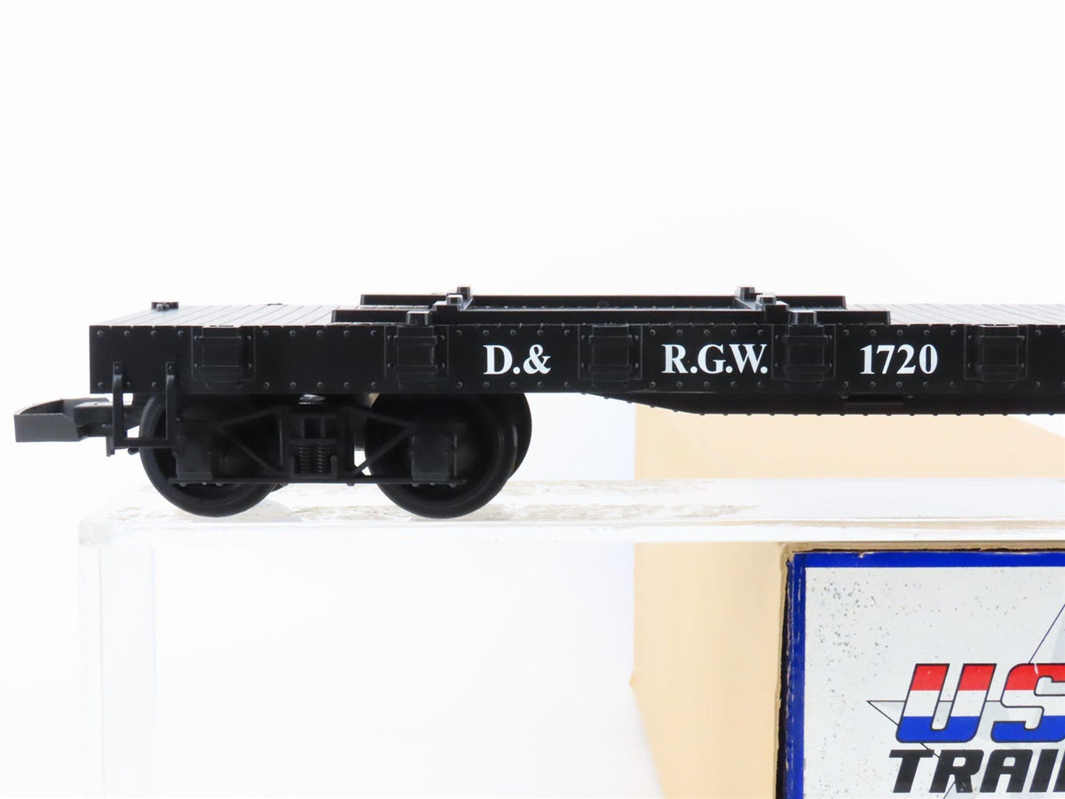 G Scale USA Trains R-1720 D&amp;RGW Rio Grande Flat Car #1720 w/Strombecker Vehicles