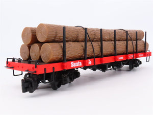 G Scale Bachmann Big Haulers 93502 ATSF Santa Fe Flat Car #1422 w/ Log Load