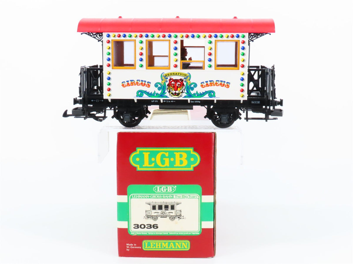 G Scale LGB 3036 Circus Sensation Coach Passenger Car w/ Figure