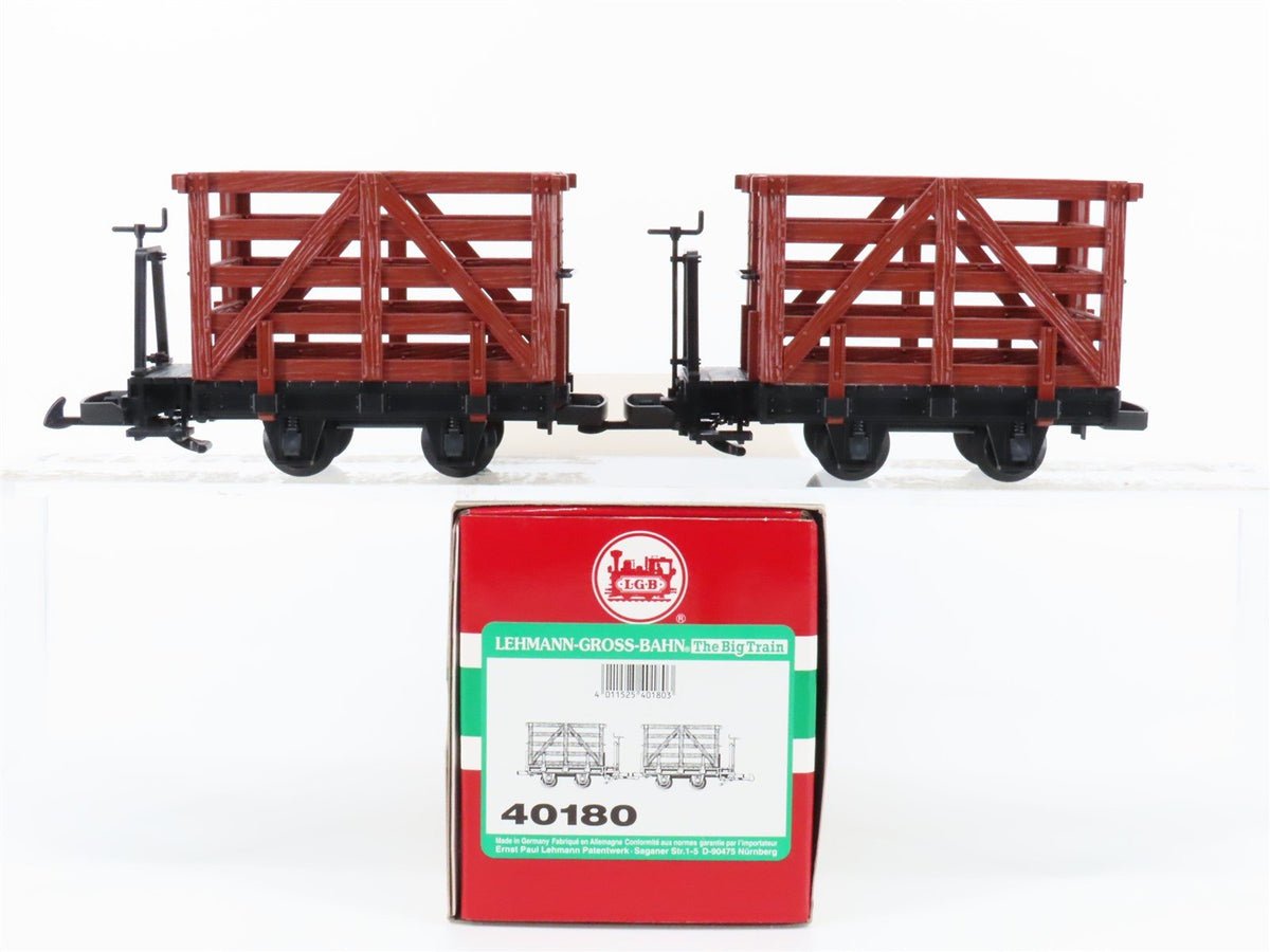 G Scale LGB 40180 Multipurpose Freight Wagons 2-Car Set