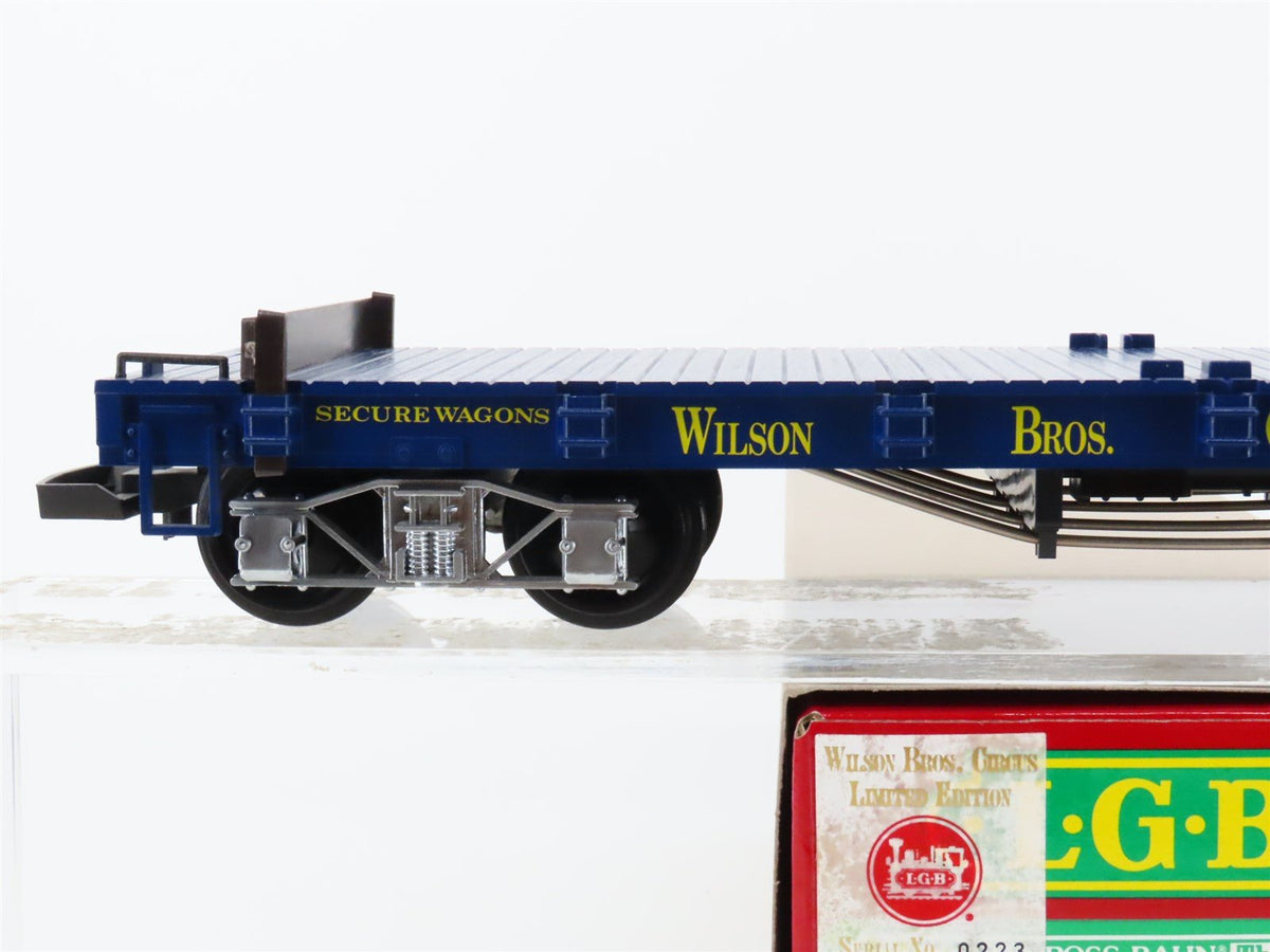 G Scale LGB 4060-DG Wilson Bros. Combined Shows Flat Car #114