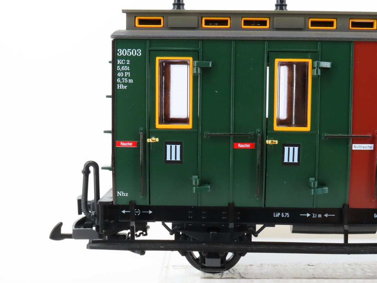 G Scale LGB 30503 Green / Brown 3rd &amp; 4th Class Compartment Coach Passenger