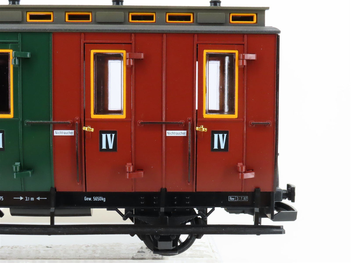 G Scale LGB 30503 Green / Brown 3rd &amp; 4th Class Compartment Coach Passenger