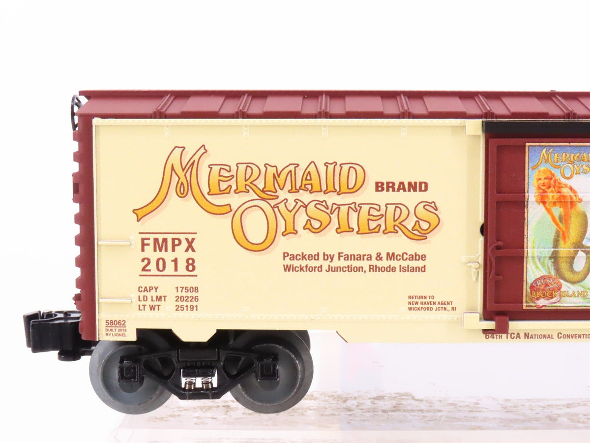 O Gauge 3-Rail Lionel 6-58062 FMPX TCA Mermaid Oysters Single Door Box Car #2018