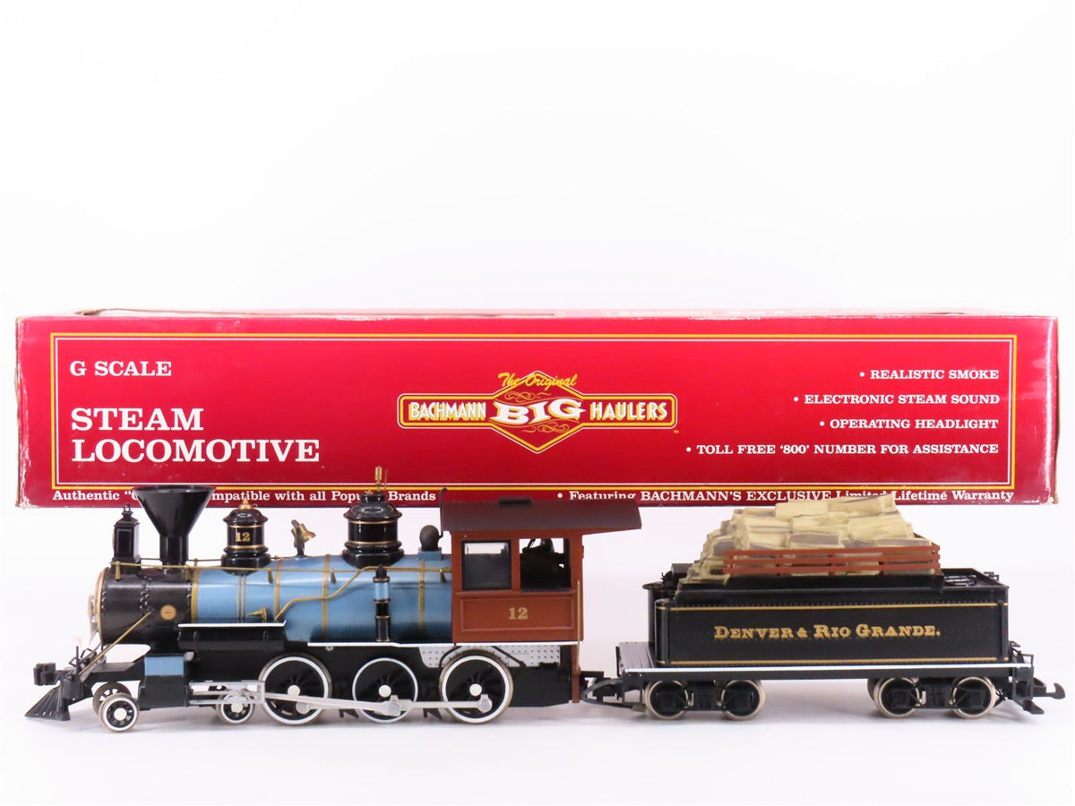 G Scale Bachman Plus Big Haulers 31499 D&amp;RGW Rio Grande 4-6-0 Steam #12 w/ Sound