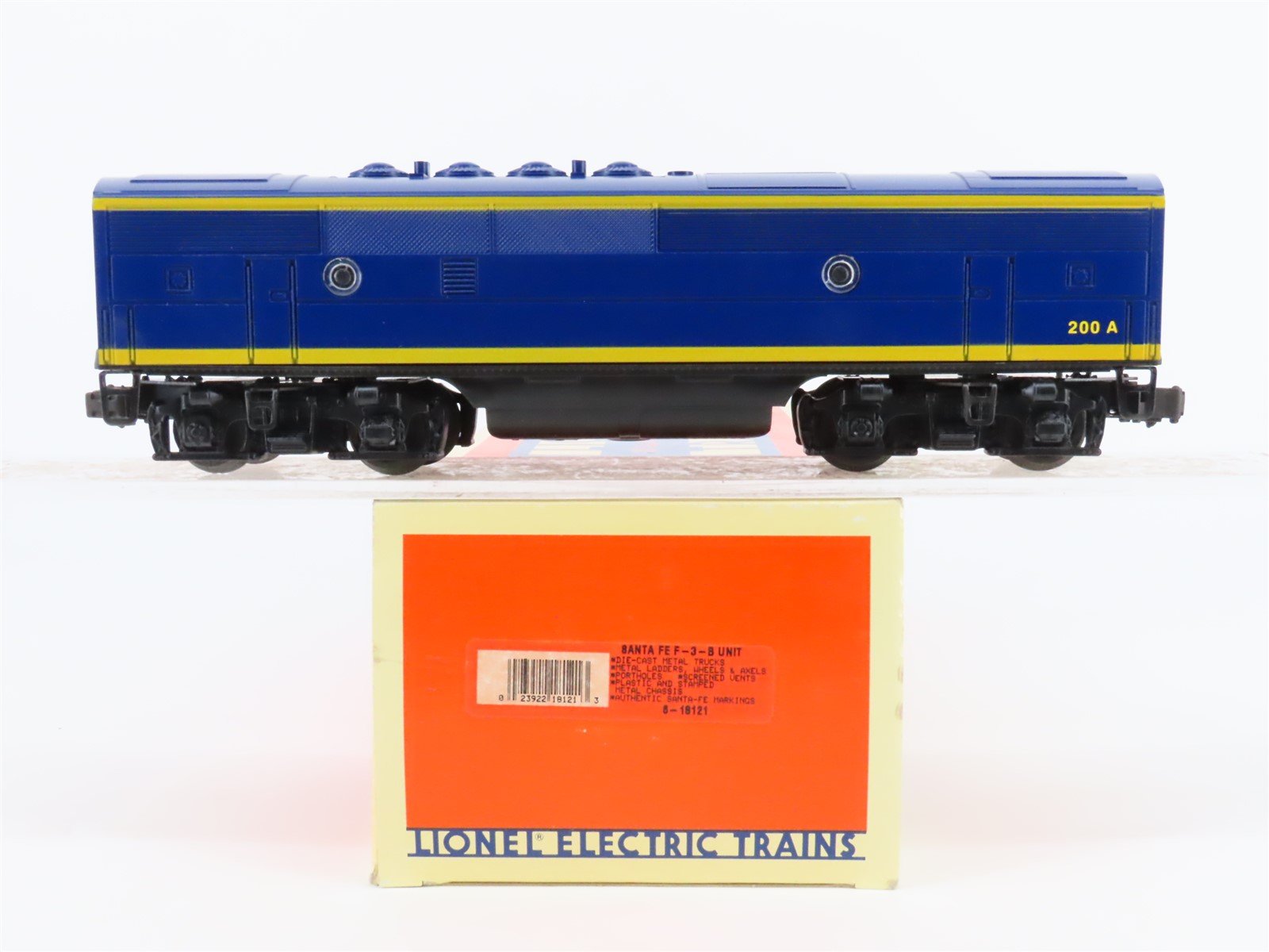 O Gauge 3Rail Lionel 6-18121 ATSF Santa Fe F3B Diesel Locomotive #200A UNPOWERED