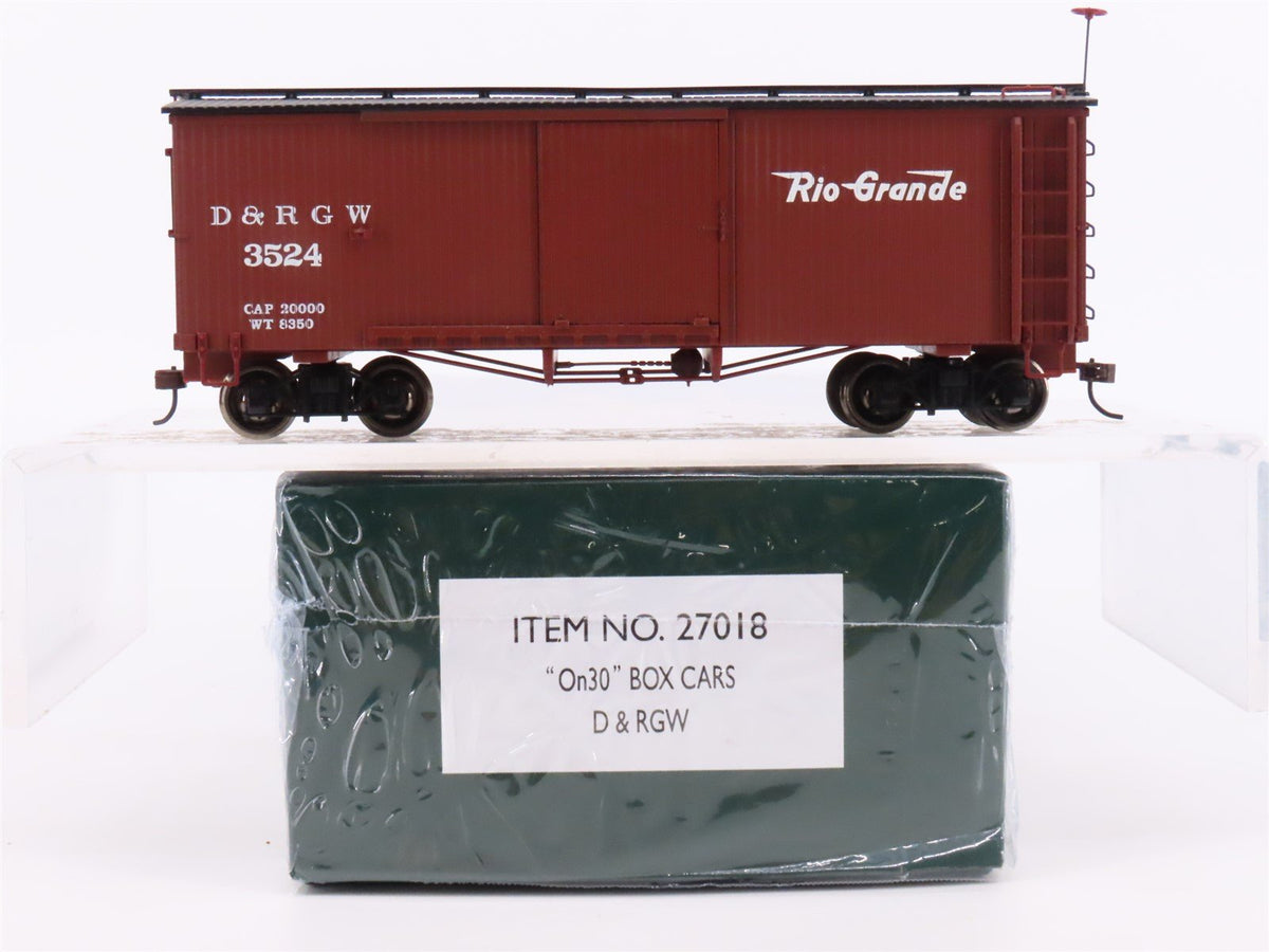 On30 Scale Bachmann Spectrum 27018 D&amp;RGW Rio Grande Single Door Box Car #3524