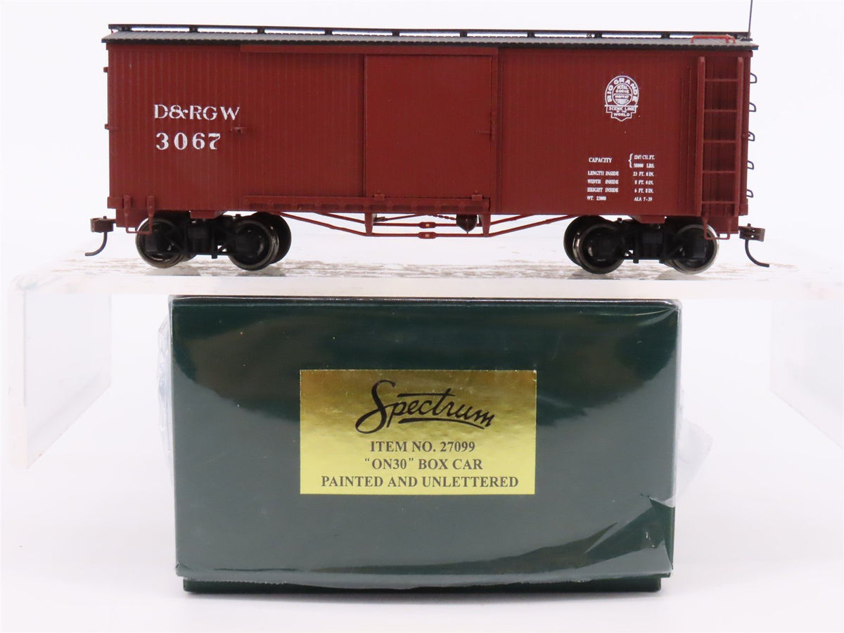 On30 Scale Bachmann Spectrum 27099 D&amp;RGW Rio Grande Box Car #3067 -Custom Decals