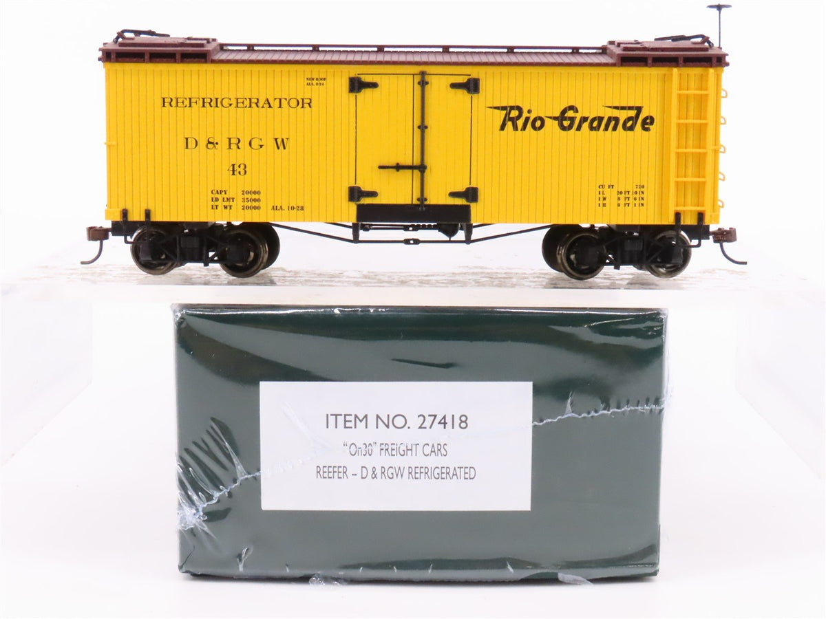 On30 Scale Bachmann Spectrum 27418 D&amp;RGW Rio Grande Reefer #43