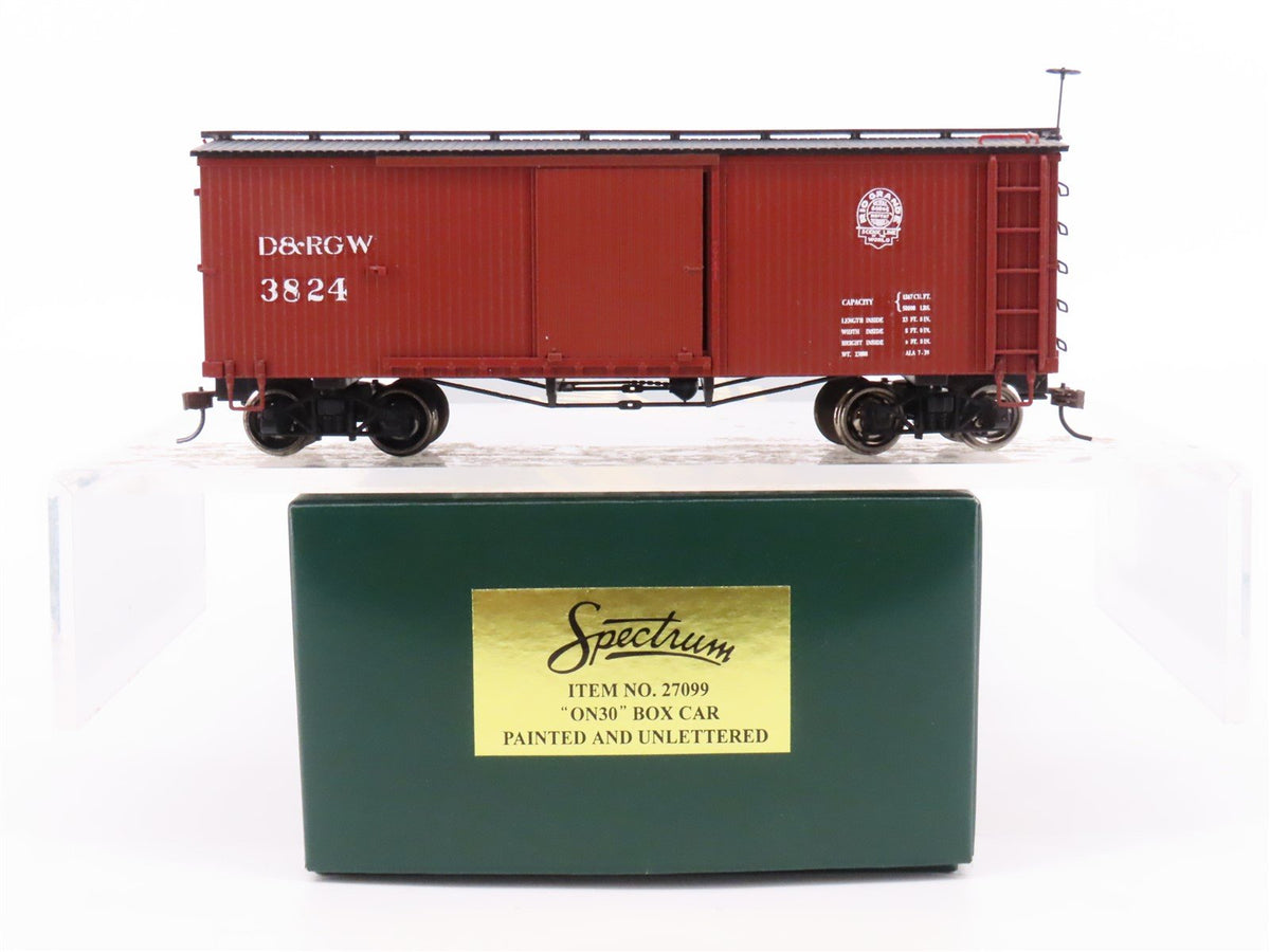 On30 Scale Bachmann Spectrum 27099 D&amp;RGW Rio Grande Box Car #3824 -Custom Decals