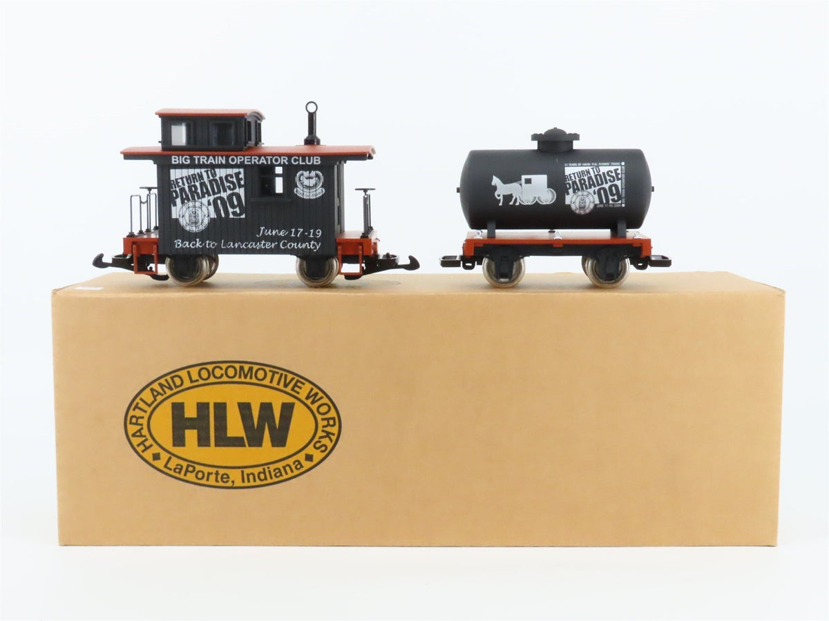 G Scale Hartland HLW #BTO 2009 &quot;Return to Paradise&quot; Caboose &amp; Tank Car Set