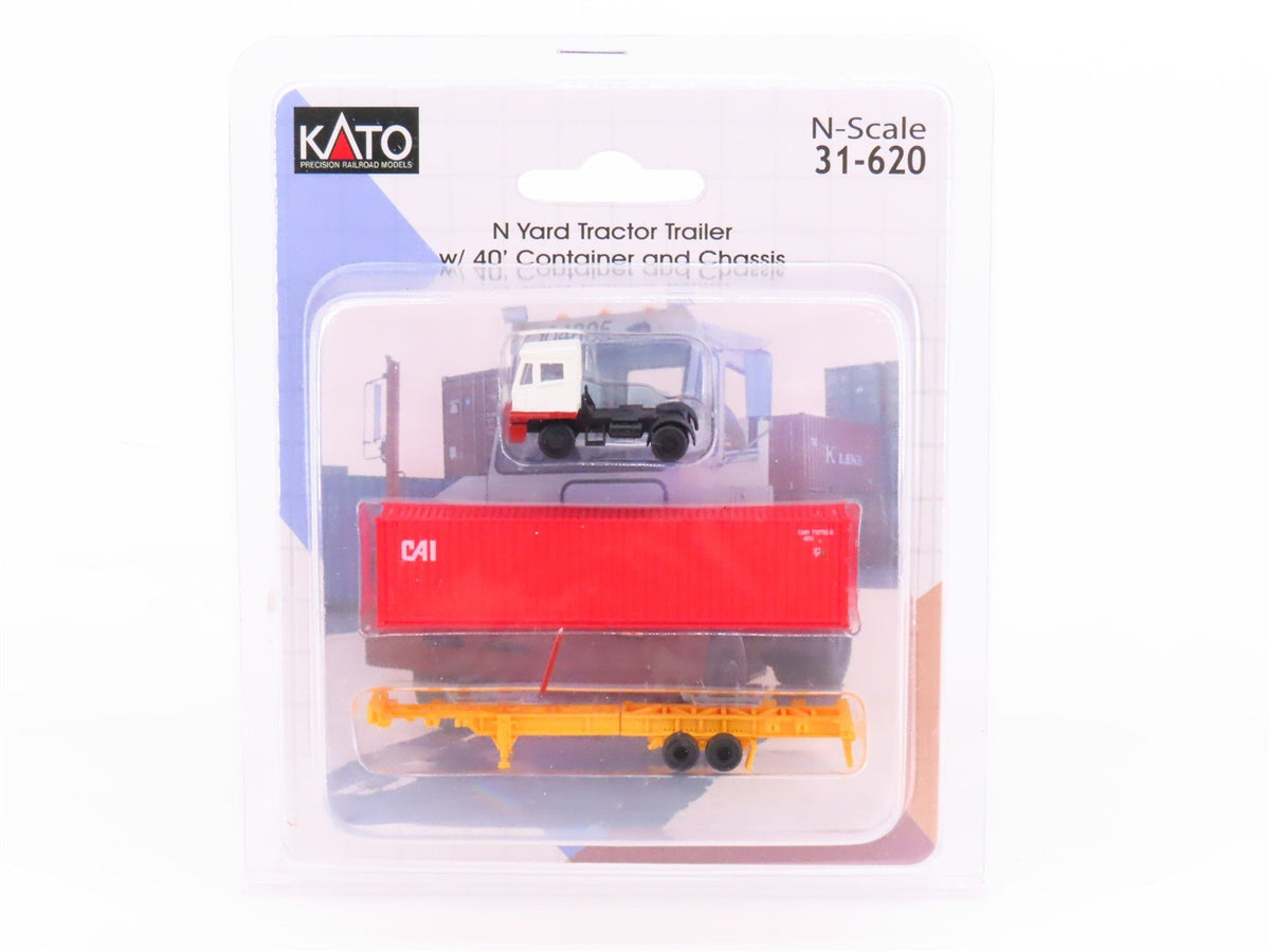 N 1/160 KATO 31-620 Yard Tractor Trailer w/ 40&#39; Container &amp; Chassis - Sealed