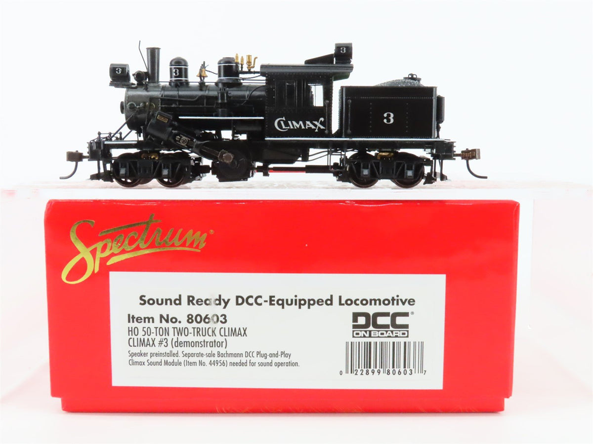 HO Scale Bachmann Spectrum 80603 Demonstrator 2-Truck Climax Steam #3 w/ DCC