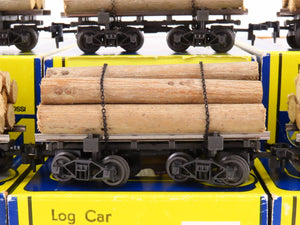 LOT of 6 HO Scale AHM/Rivarossi 6120-02 Log Cars w/ Loads