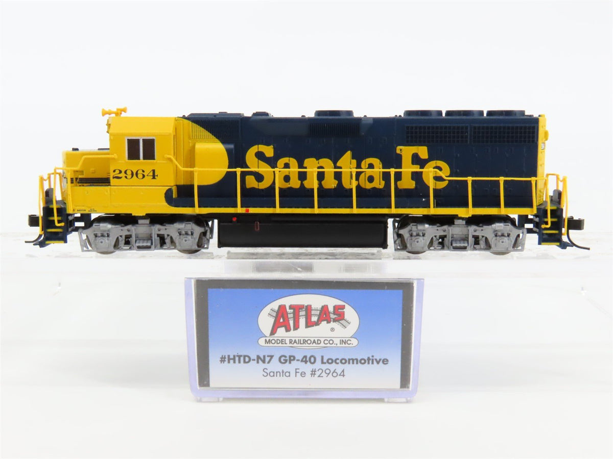 N Scale Atlas HTD-N7 ATSF Santa Fe GP40 Diesel Locomotive #2964