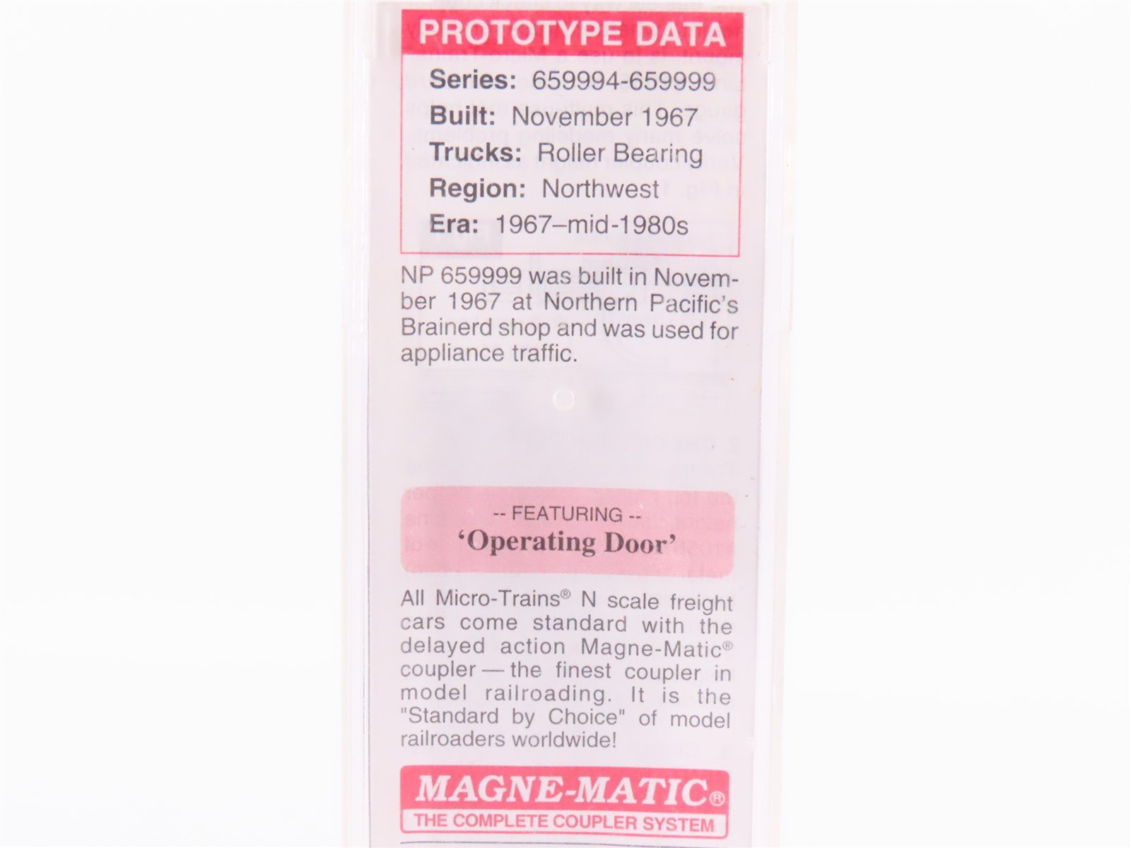 N Scale Micro-Trains MTL 10100010 NP Northern Pacific 40' Box Car #659999