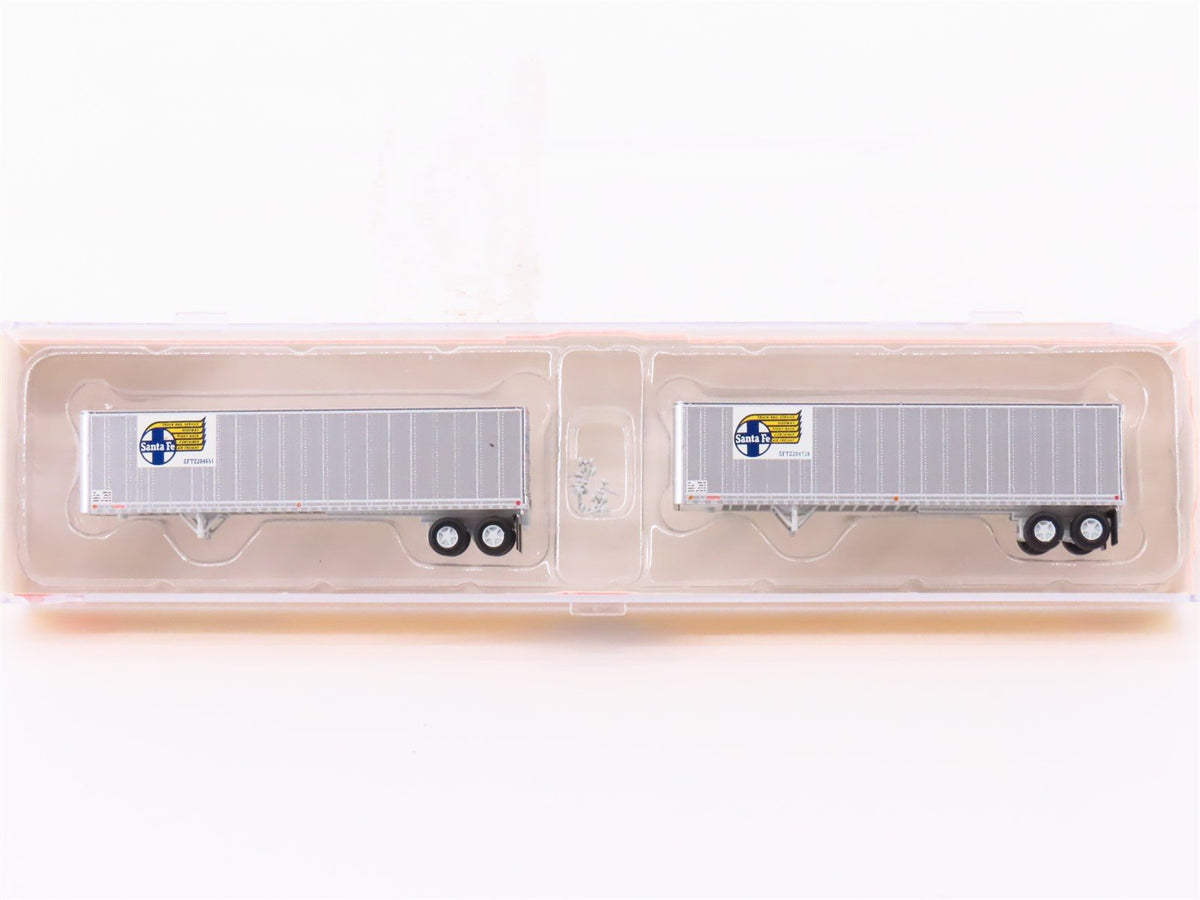 N Scale Athearn 14219 ATSF Santa Fe 2 40&#39; Z-Van Trailers #204651 &amp; #204738