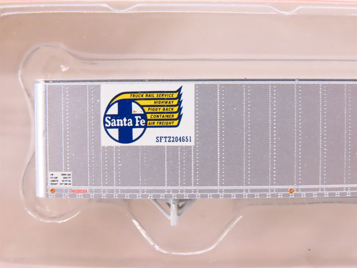 N Scale Athearn 14219 ATSF Santa Fe 2 40&#39; Z-Van Trailers #204651 &amp; #204738