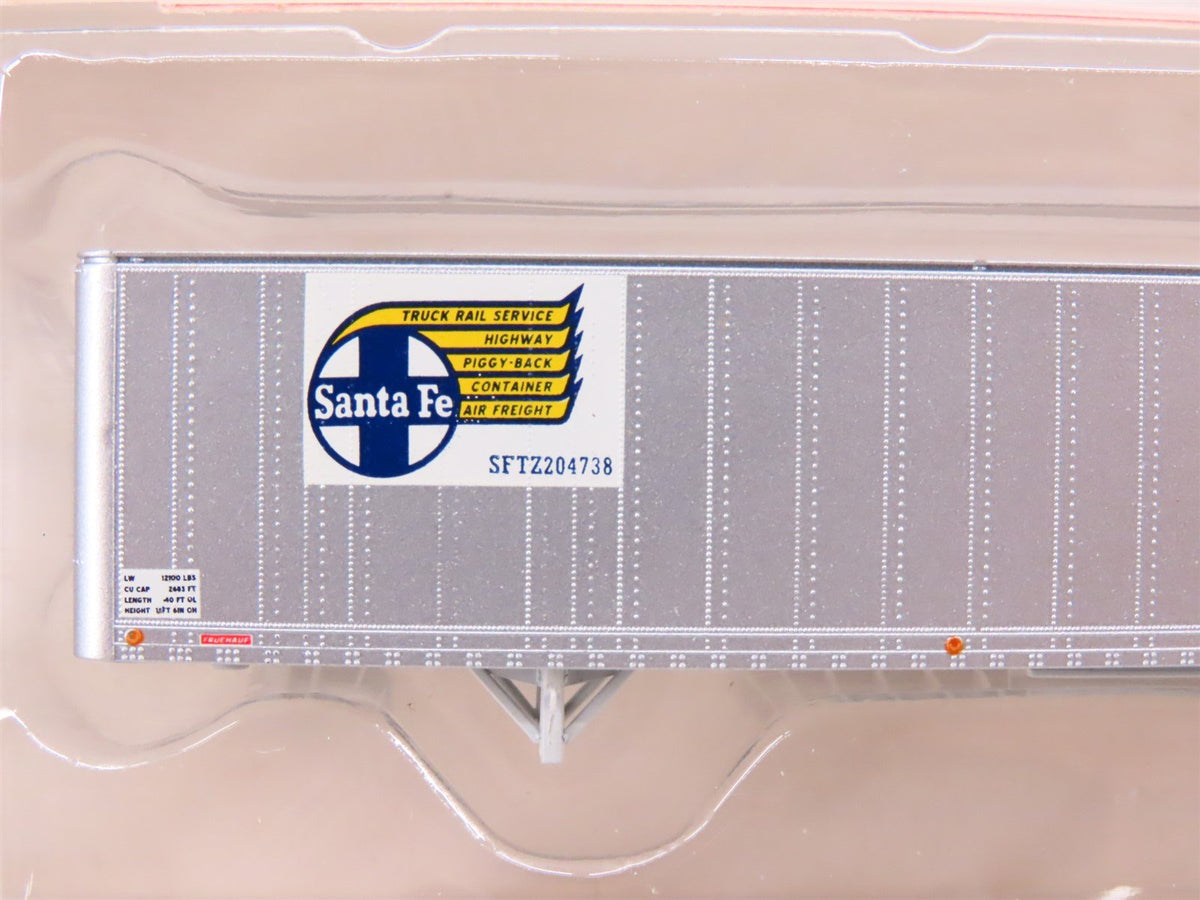 N Scale Athearn 14219 ATSF Santa Fe 2 40&#39; Z-Van Trailers #204651 &amp; #204738