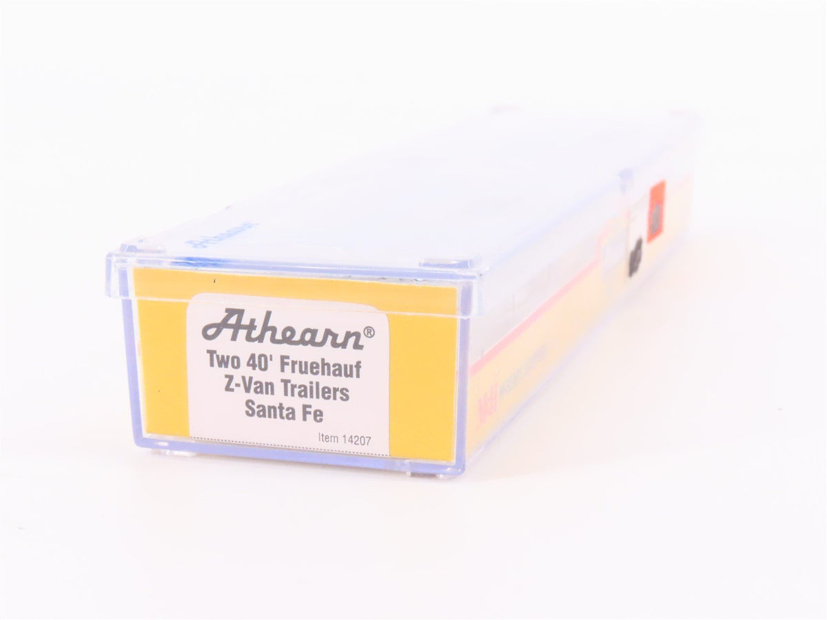 N Scale Athearn 14207 ATSF Santa Fe 2 40&#39; Z-Van Trailers #206772 &amp; #206474